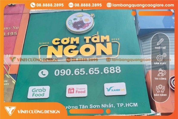 Quy trình làm bảng hiệu quận Tân Bình tại Vĩnh Cường Design