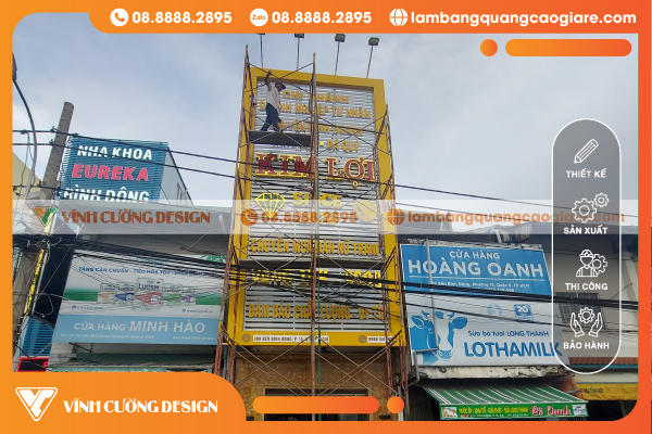 quy trình thiết kế thi công bảng hiệu tiệm vàng