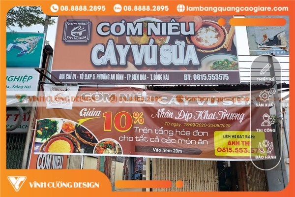 Bảng hiệu quảng cáo cùng các loại vật liệu ốp mặt phổ biến
