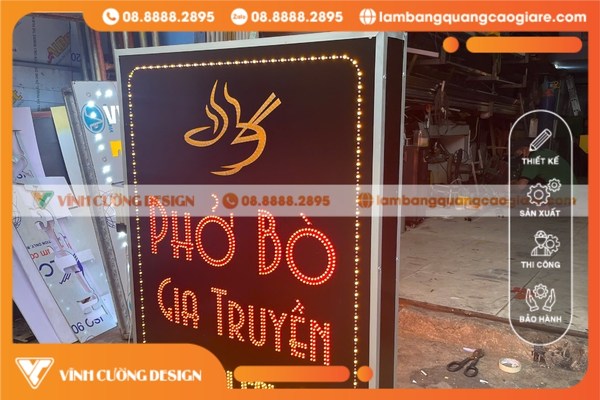 Quy trình thiết kế, thi công hộp đèn LED quảng cáo tại Vĩnh Cường Design