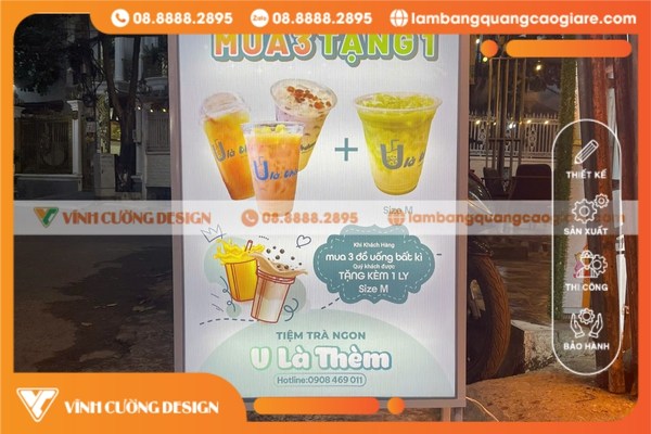 Ứng dụng thực tế của mẫu hộp đèn đứng 2 mặt đẹp