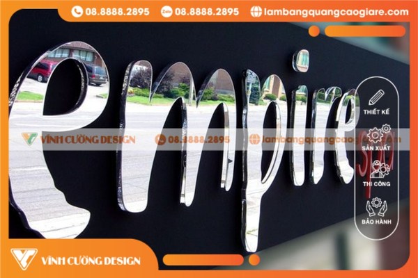 Báo giá dịch vụ gia công chữ Inox trắng gương sang trọng hiện nay