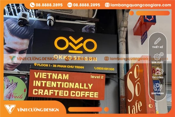 Chi phí thi công mẫu bảng hiệu cafe đẹp