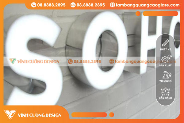 chữ nhôm uốn nổi đẹp làm bảng hiệu