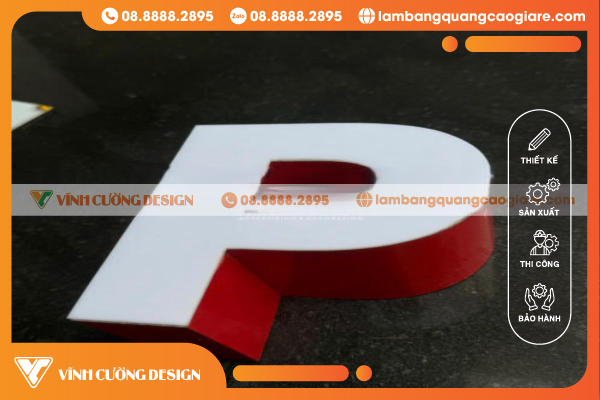 chữ nhôm không gờ đơn giản