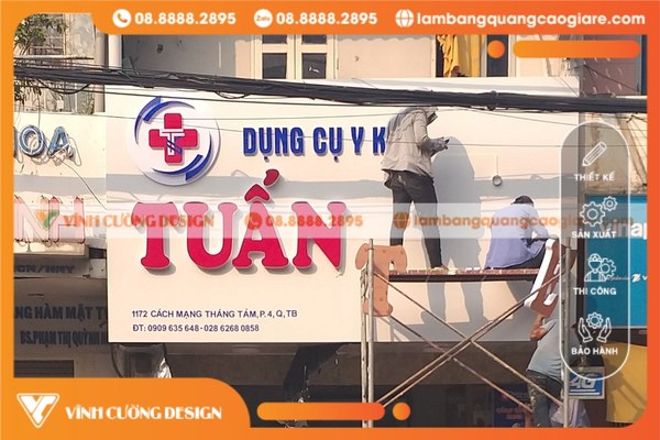quy trình làm bảng hiệu quận tân bình