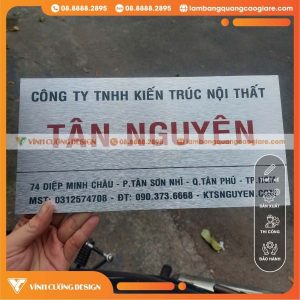 Bảng Tên Công Ty Alu Bạc Xước In UV Sắc Nét Tân Nguyên Quận Tân Phú TPHCM