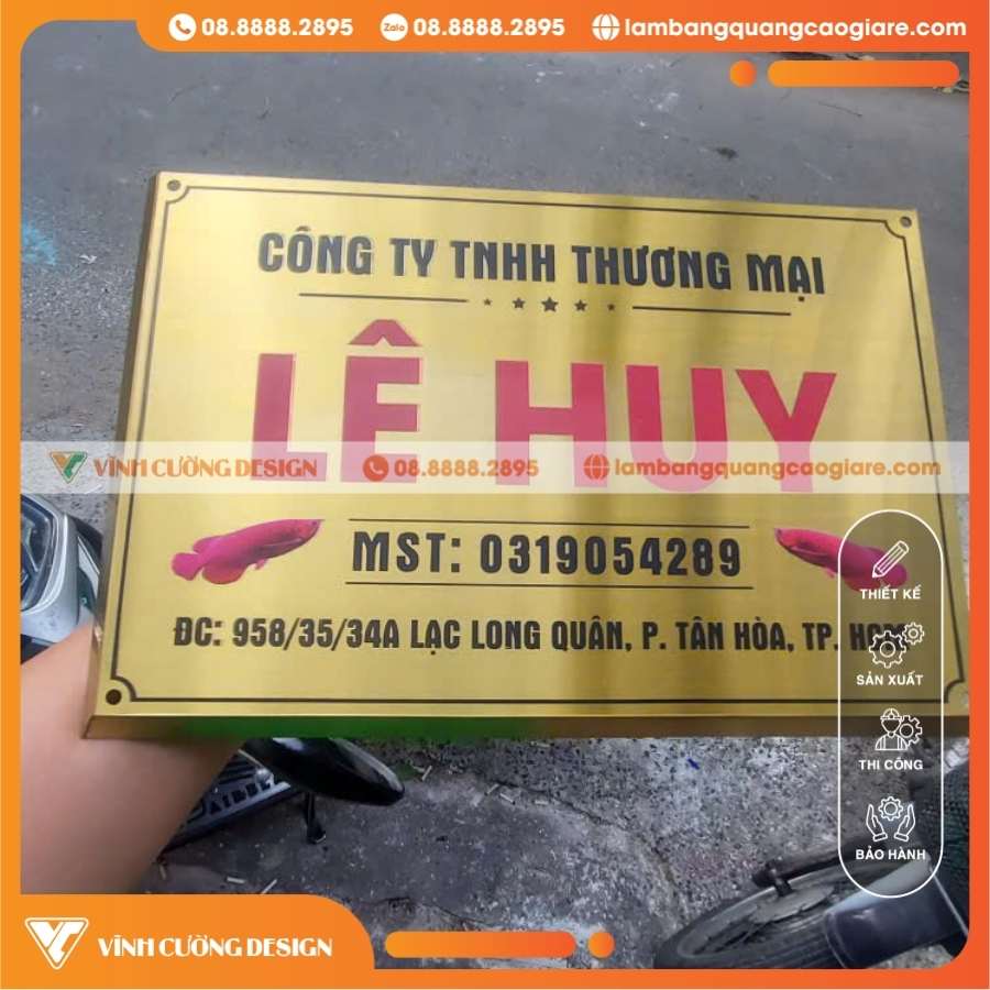 Bảng Tên Công Ty Inox Vác Cạnh In UV Đẳng Cấp Cho Doanh Nghiệp Thương Mại