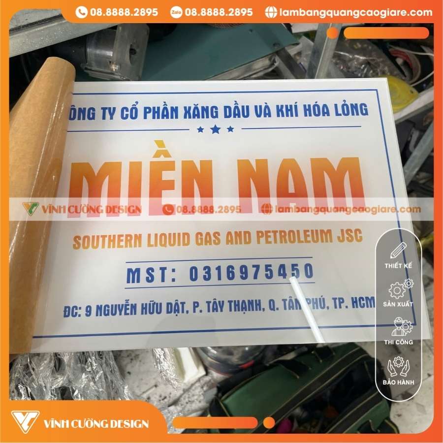 Bảng Tên Công Ty Mica In UV Xăng Dầu Miền Nam Giao Nhanh Trong Ngày