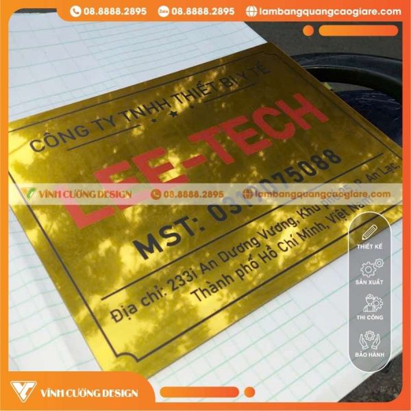 Câu Hỏi Thường Gặp Khi Làm Bảng Tên Alu Vàng Gương In UV Lee Tech