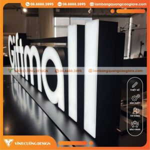 Chữ nhôm không gờ giấu viền (mặt chữ lọt trong)