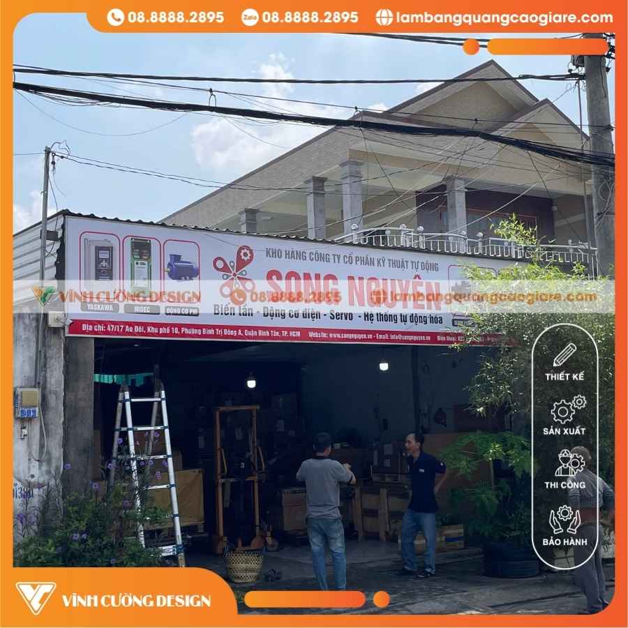 DỊCH VỤ LẮP ĐẶT LÀM BẢNG HIỆU BẠT MẶT TIỀN CÔNG TY SONG NGUYÊN VÀ KHU VỰC LÂN CẬN