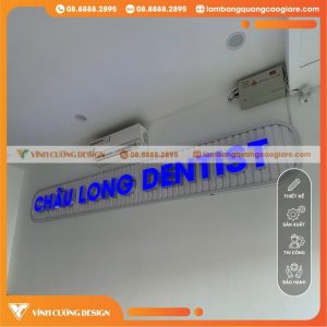 Gia Công Chữ Nổi Mica Hông Nhôm Cho Phòng Khách Nha Khoa Châu Long Quận 8 HCM
