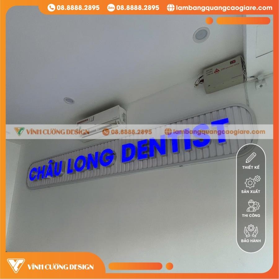 Gia Công Chữ Nổi Mica Hông Nhôm Cho Phòng Khách Nha Khoa Châu Long Quận 8 HCM