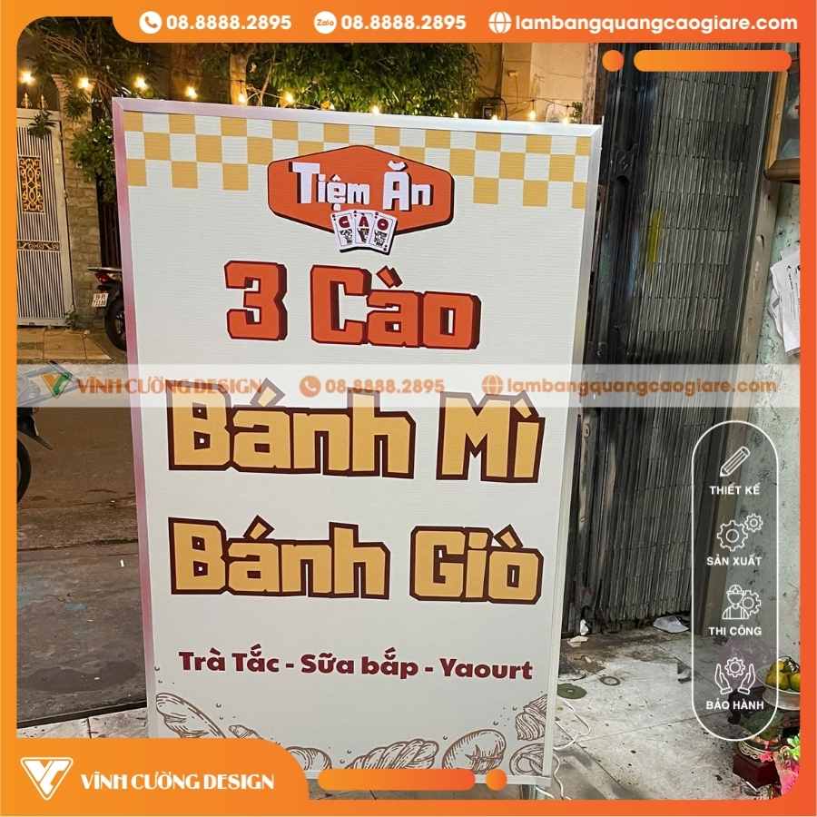 HỘP ĐÈN BẠT CHÂN ĐỨNG QUÁN ĂN BA CÀO