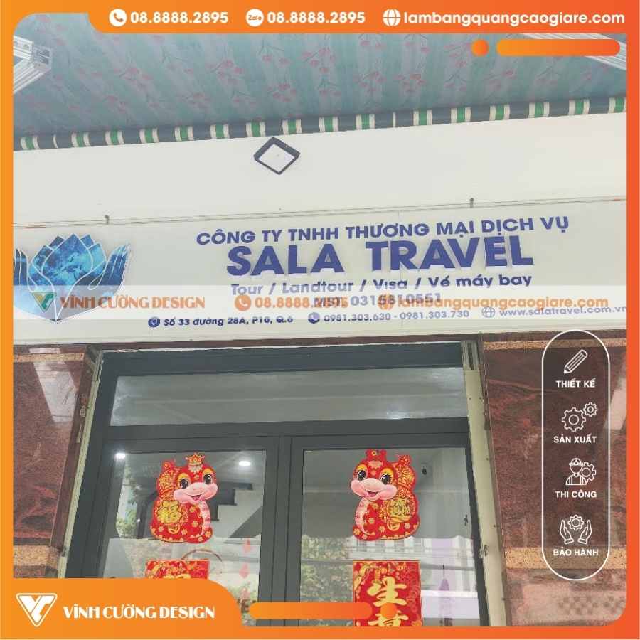 Làm Bảng Hiệu Alu Công Ty Du Lịch Sala Travel Tại Gò Vấp