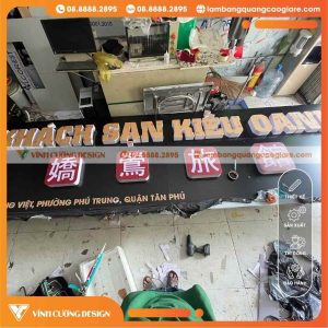 Làm Bảng Hiệu Alu Khách Sạn Kiều Oanh Tại Tân Phú