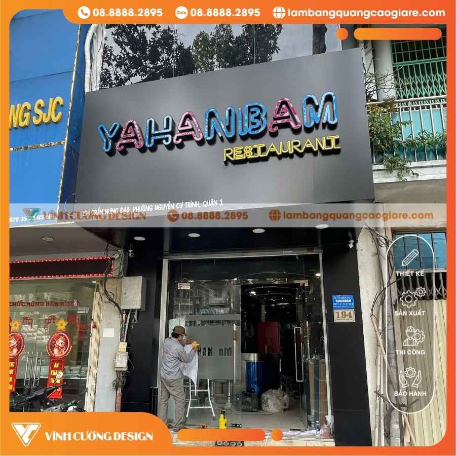Làm Bảng Hiệu Alu Quán Bar Yahanibam Phong Cách Hàn Quốc Quận 1