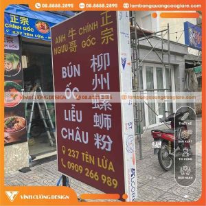 Làm Bảng Hiệu Bạt Banner Quảng Cáo Quán Bún Ốc Liễu Châu