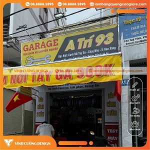 LÀM BẢNG HIỆU BẠT CỬA TIỆM SỬA XE ANH TRÍ TRỌN BỘ