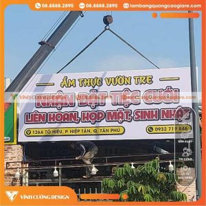 Làm Bảng Quảng Cáo Hộp Đèn Bạt Nhà Hàng Vườn Tre