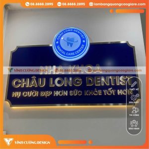 LÀM HỘP ĐÈN QUẦY TIẾP TÂN NHA KHOA CHÂU LONG