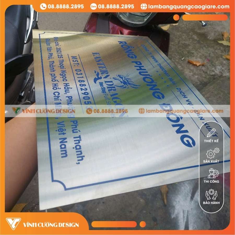 Lợi Ích Khi Sử Dụng Bảng Tên Công Ty Inox Bạc Xước In UV Cho Thương Hiệu
