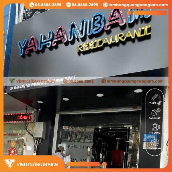 Quy Cách Kỹ Thuật Bảng Hiệu Alu Quán Bar Yahanibam