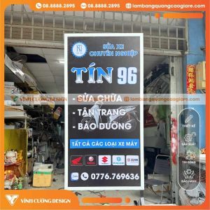 QUY CÁCH VÀ CHI TIẾT KỸ THUẬT SẢN PHẨM LÀM BẢNG HIỆU BẠT MẶT TIỀN TIỆM SỬA XE