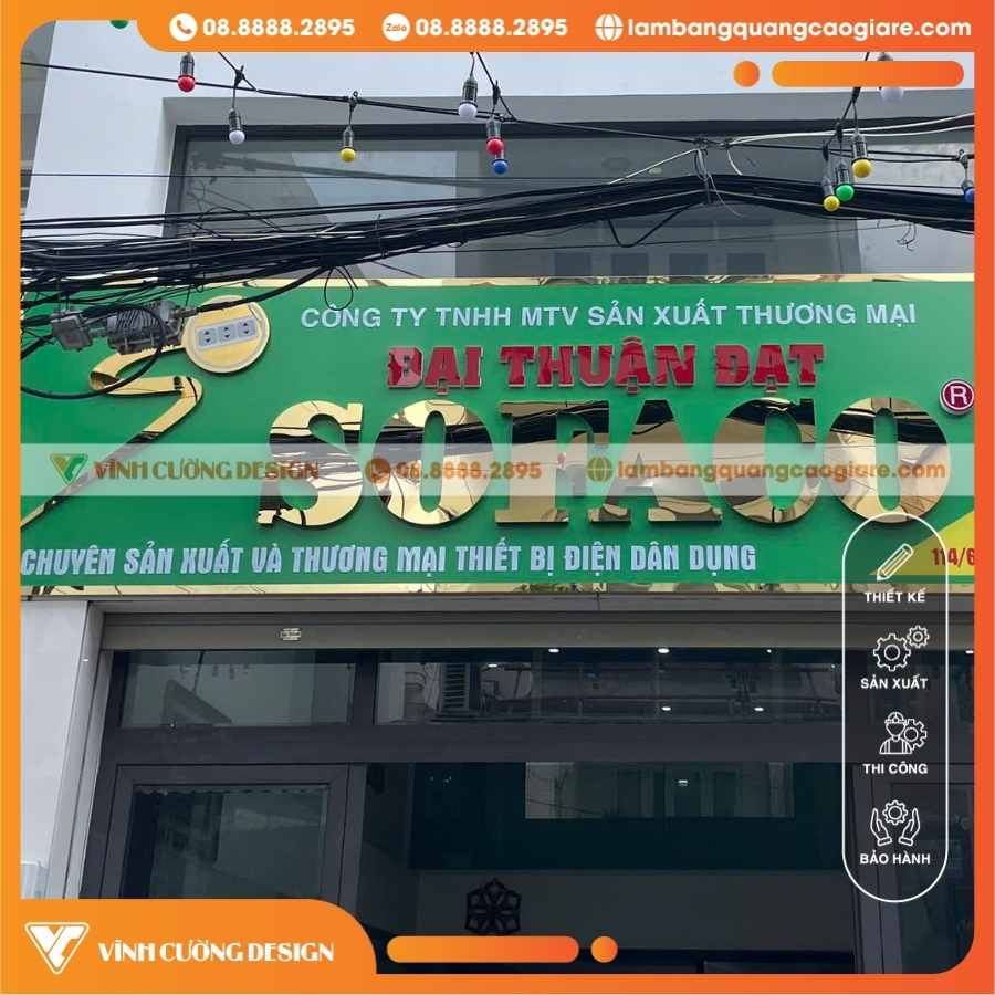 Quy trình gia công chữ nổi Inox vàng gương chuyên nghiệp tại Vĩnh Cường Design