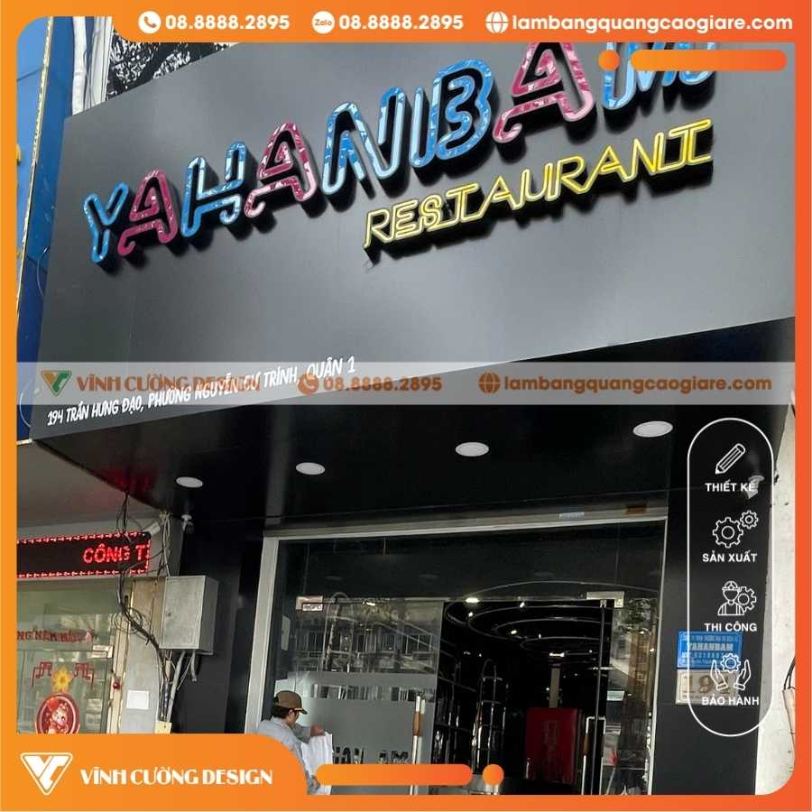 Quy Trình Thi Công Bảng Hiệu Alu Quán Bar Yahanibam