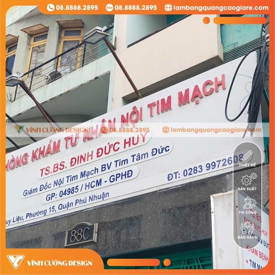 Quy Trình Thi Công Bảng Quảng Cáo Mặt Tiền Phòng Khám Chi Tiết Tại 88C Trần Huy Liệu