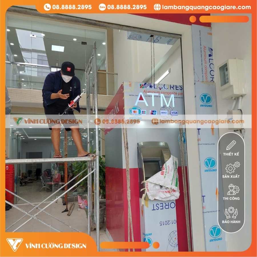 Quy trình thi công booth trụ ATM ngân hàng chuyên nghiệp