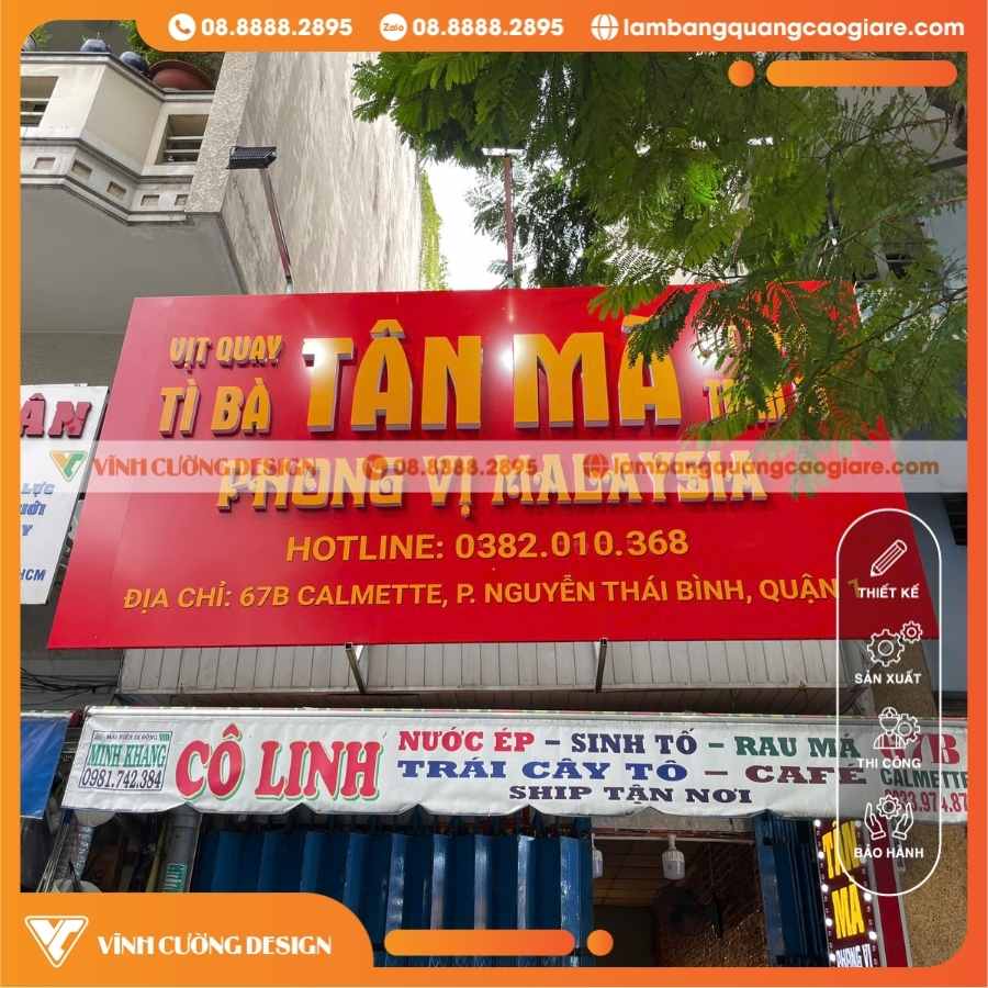 THI CÔNG BẢNG HIỆU ALU QUÁN ĂN VỊT QUAY TÂN MÃ