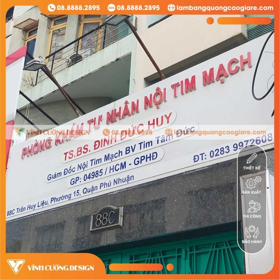 THI CÔNG CẢI TẠO BẢNG QUẢNG CÁO MẶT TIỀN PHÒNG KHÁM BÁC SĨ ĐỨC HUY