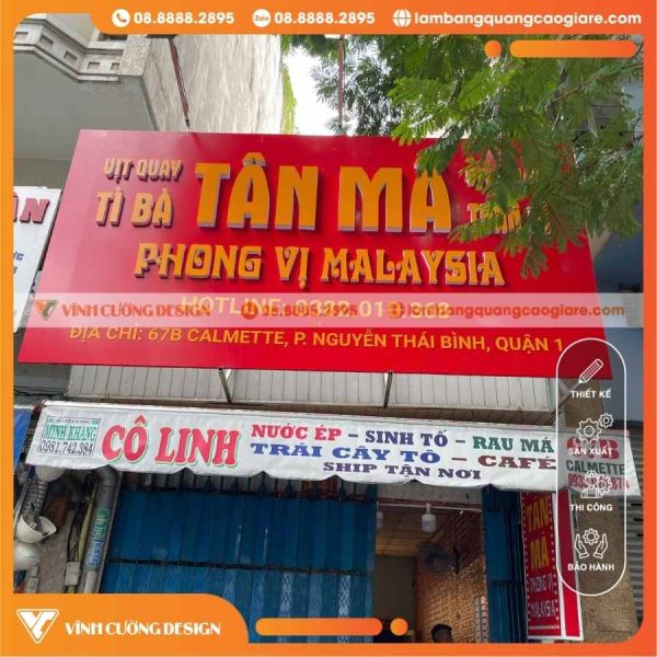 THÔNG SỐ KỸ THUẬT SẢN PHẨM BẢNG HIỆU ALU QUÁN ĂN
