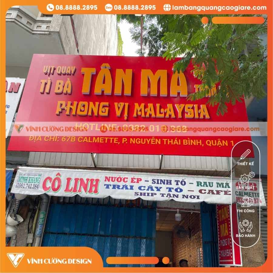 THÔNG SỐ KỸ THUẬT SẢN PHẨM BẢNG HIỆU ALU QUÁN ĂN