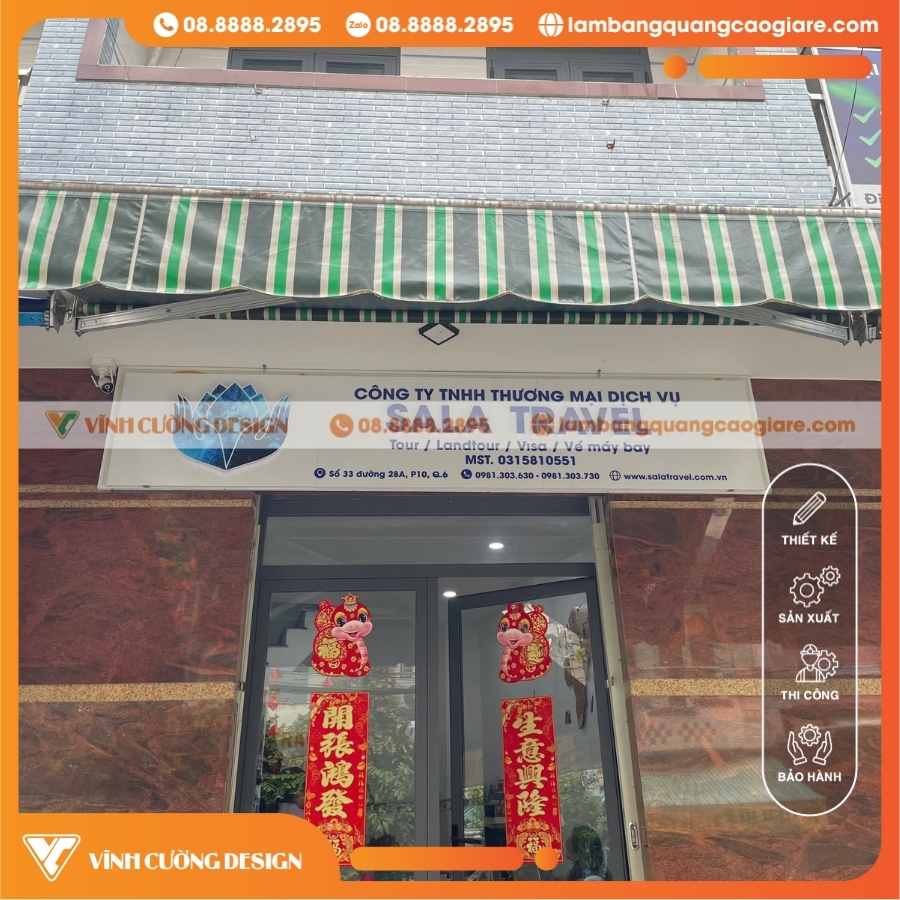 Ứng Dụng & Hiệu Quả Bảng Hiệu Alu Công Ty Du Lịch Sala Travel