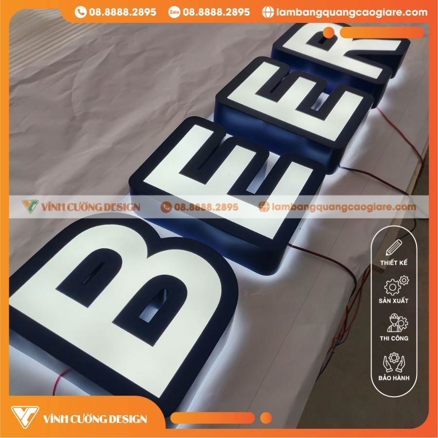 Ứng dụng thực tế của chữ nhôm có gờ trong quảng cáo