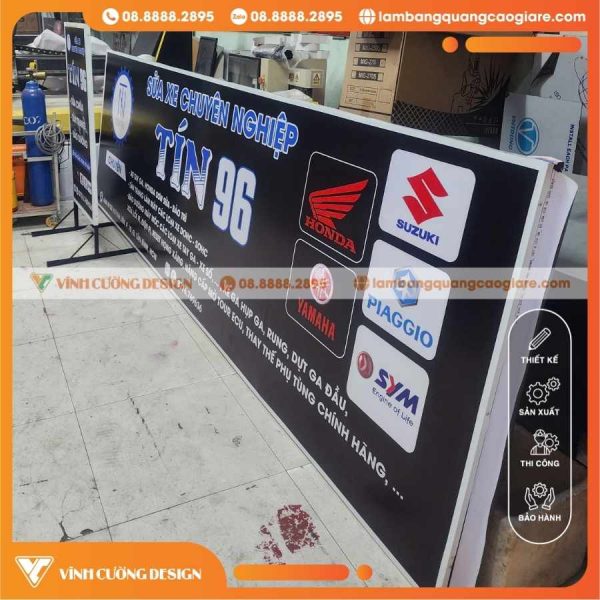 ỨNG DỤNG THỰC TẾ VÀ LINH HOẠT LÀM BẢNG HIỆU BẠT MẶT TIỀN TIỆM SỬA XE