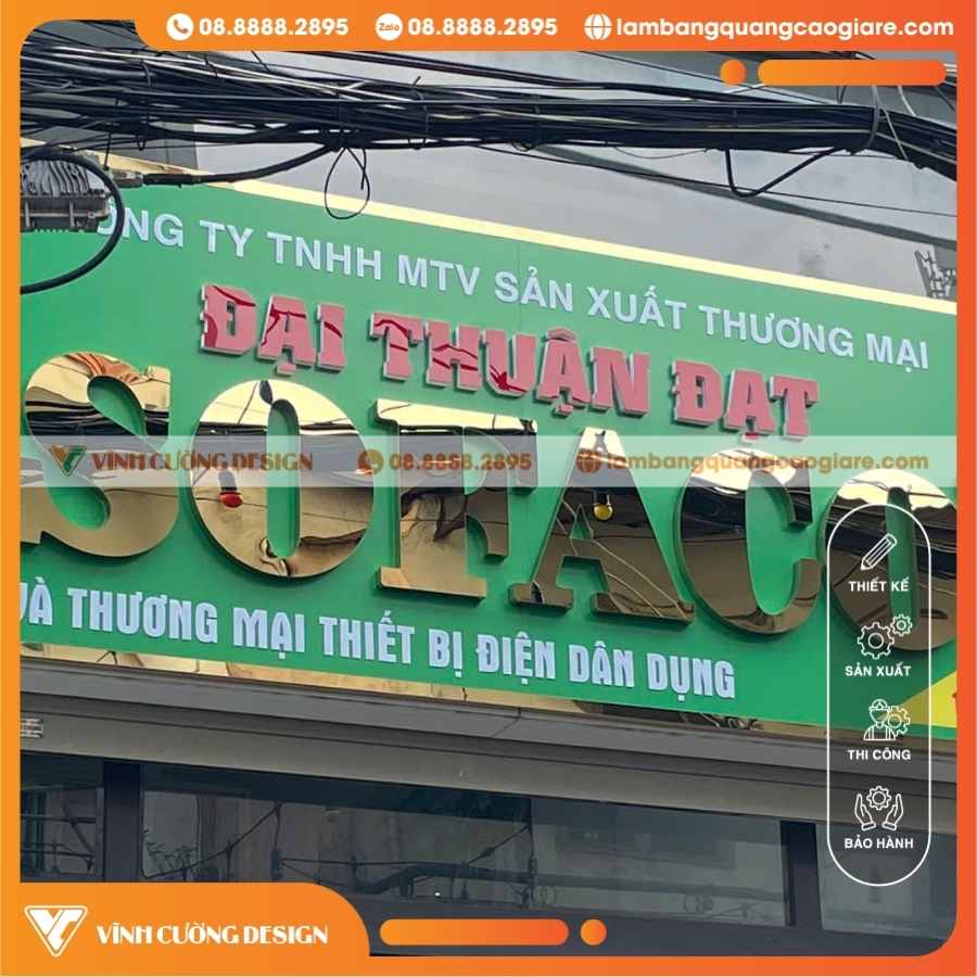 Ưu điểm độc đáo khi sử dụng chữ nổi Inox vàng gương