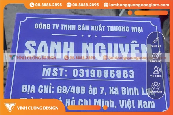 Bảng báo giá làm biển hiệu Công ty giá rẻ, đẹp mới nhất hiện nay