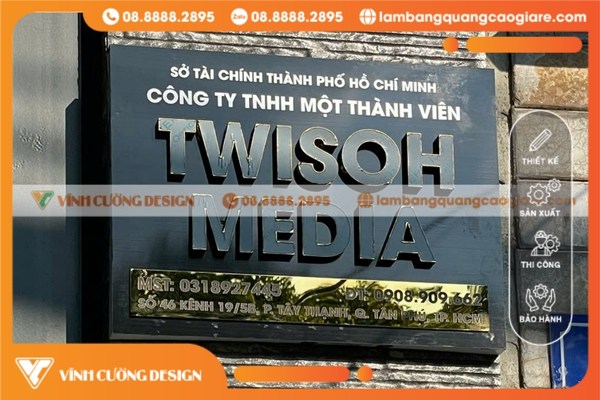Biển hiệu Công ty Inox ăn mòn in UV