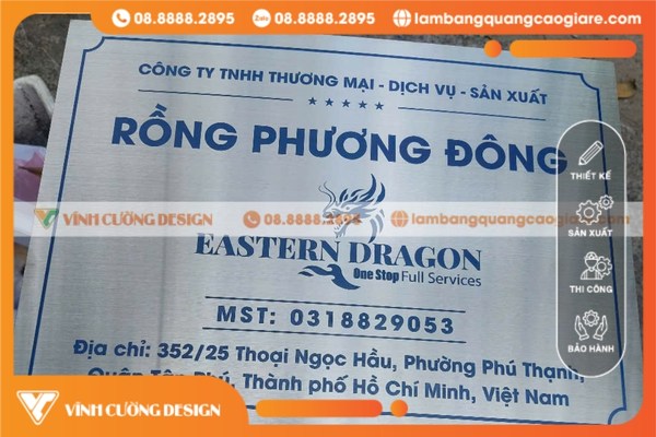 Các loại bảng tên công ty in UV phổ biến hiện nay