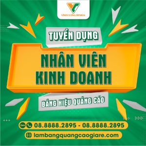 Cần tuyển nhân viên kinh doanh bảng hiệu quảng cáo
