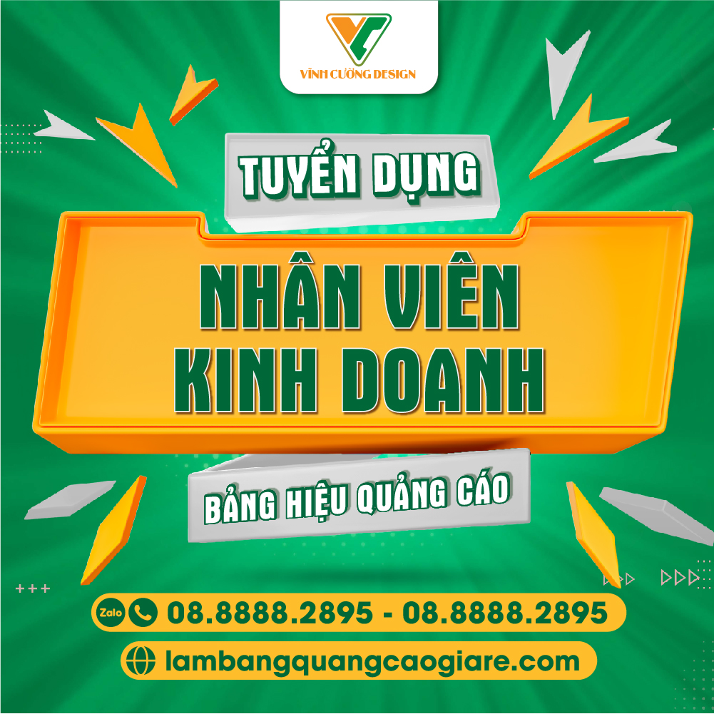 Cần tuyển nhân viên kinh doanh bảng hiệu quảng cáo