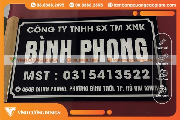 Giải pháp tối ưu chi phí làm biển tên Công ty Mica in UV