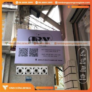 Làm Bảng Vẫy 3D Mica Âm LED Tiệm Nail Aby Đài Loan