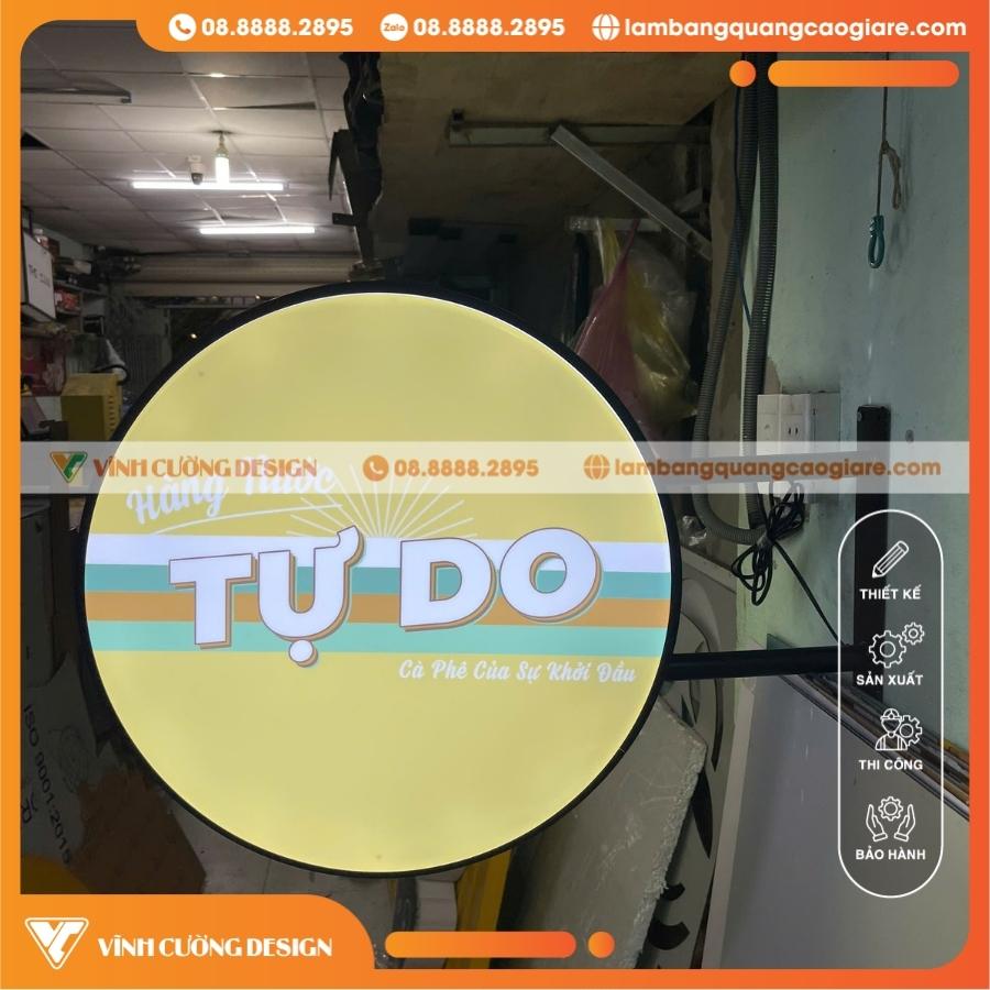 Làm Bảng Vẫy 3D Mica In UV Hút Nổi Quán Cafe Tự Do
