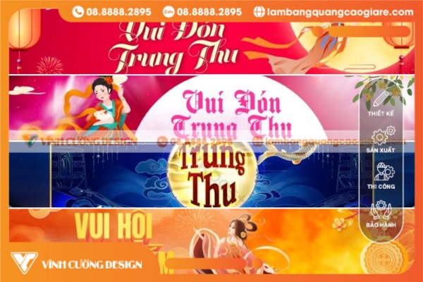 Mẫu in ấn băng rôn Trung Thu cho cửa hàng, siêu thị